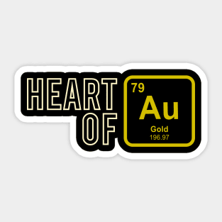 Heart of Gold (Periodic Table Element) Fun Chemistry Sticker